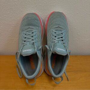 Hoka One One Sky Blue and Coral Sneakers